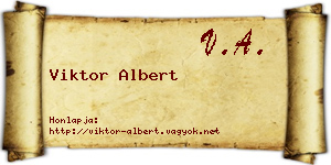 Viktor Albert névjegykártya